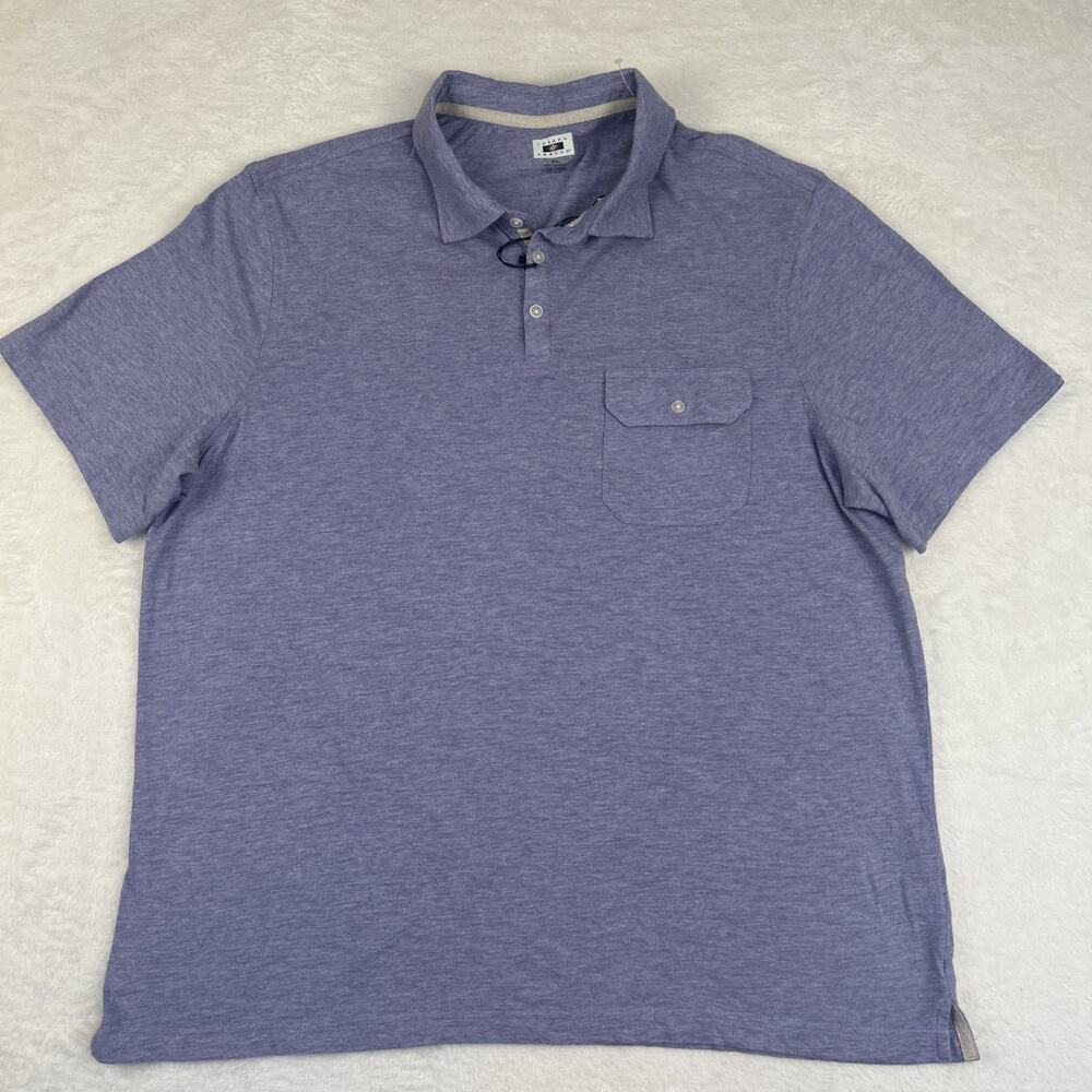 Joseph Abboud Short Sleeve Polo Shirt Mens Size XL Heather Lavender Split Hem